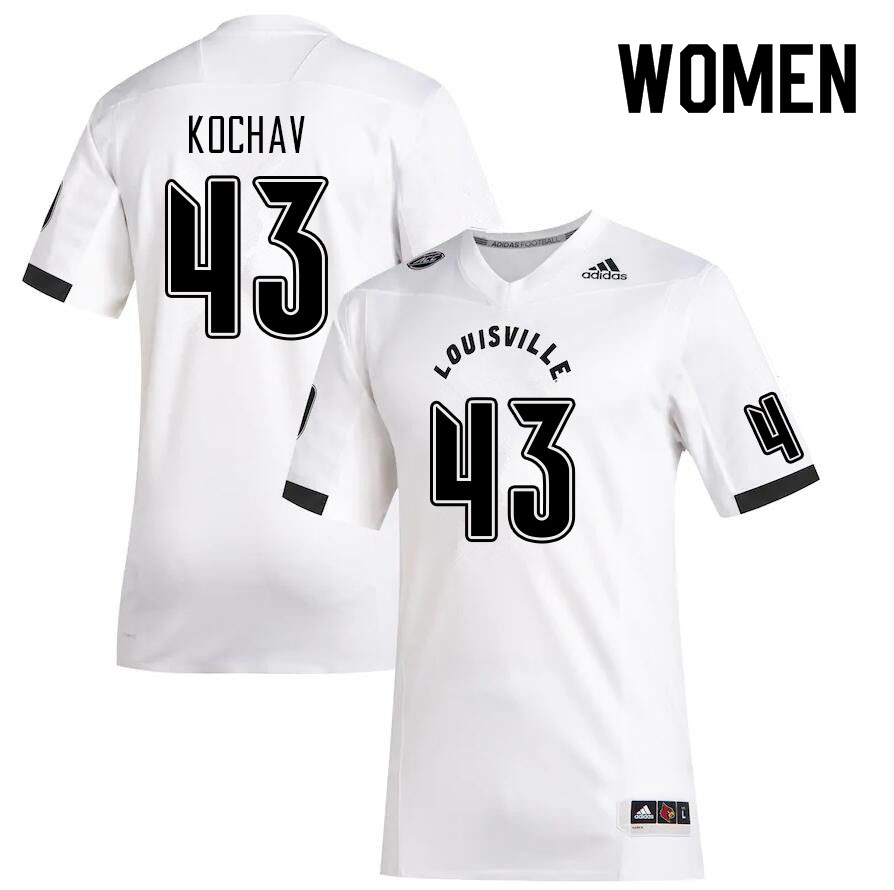 Women #43 Shai Kochav Louisville Cardinals College Football Jerseys Sale-White - Click Image to Close
